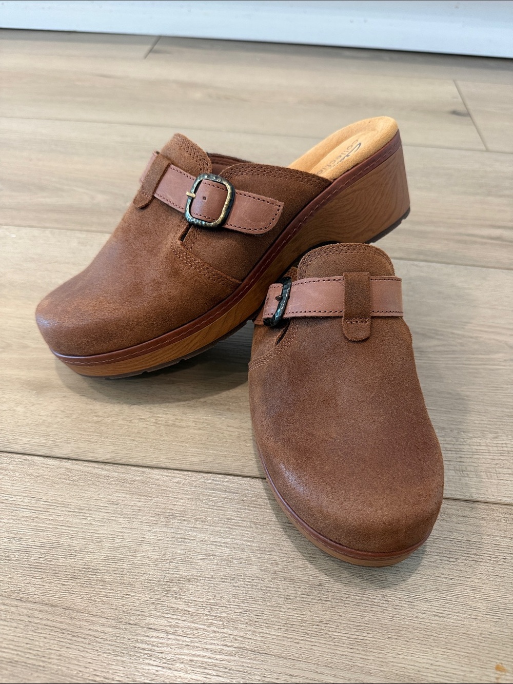NWOT Clarks Brown Suede Clog Mules/Best Offer